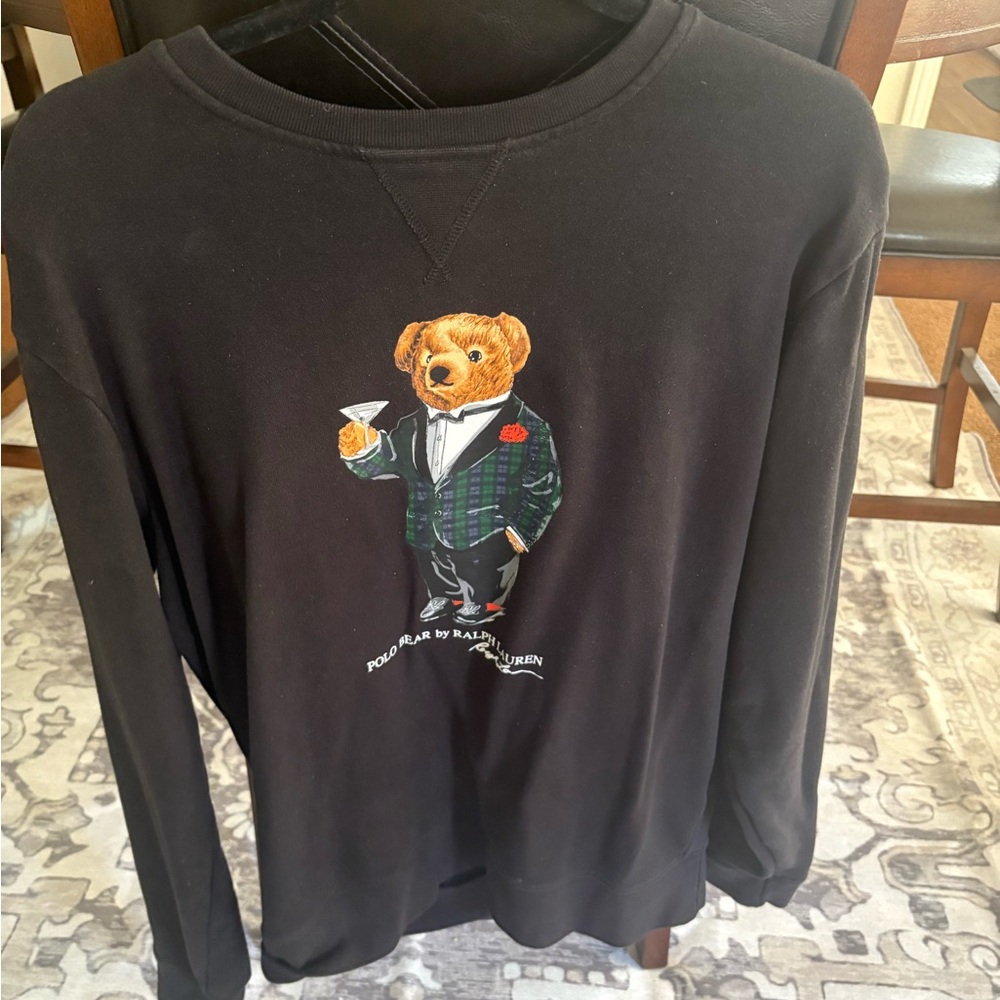 Ralph Lauren Black Crewneck Sweater Casual Cotton Blend